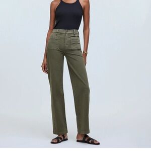 Madewell The Emmett Wide-Leg Full-Length Pant in Garment Dye: Patch Pocket